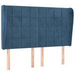 vidaXL Tête de lit avec oreilles Bleu foncé 147x23x118/128 cm Velours