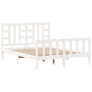 vidaXL Cadre de lit sans matelas blanc bois de pin massif