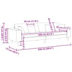 vidaXL Canapé en velours avec coussin avec oreiller Gris clair 208 cm Velours
