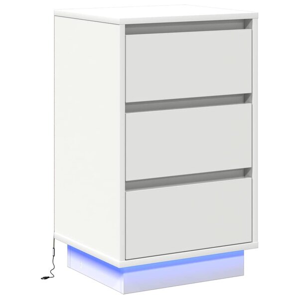vidaXL Cabinet de chevet Blanc 39 x 34 5 x 65 cm Bois d'ingénierie