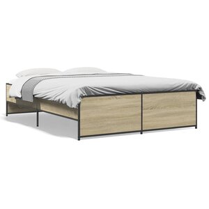 vidaXL Cadre de lit sans matelas chêne sonoma 135x190 cm