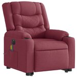 vidaXL Fauteuil inclinable de massage électrique Rouge bordeaux Tissu