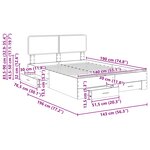 vidaXL Cadre de lit Chêne fumé 140 x 190 cm Bois d'ingénierie