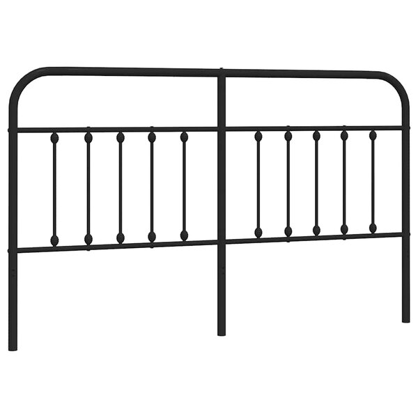 vidaXL Tête de lit de remplacement métal noir 160 cm