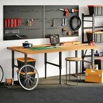 vidaXL Dessus de bureau marron clair bois chêne massif rectangulaire