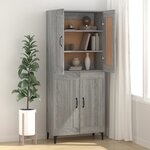 vidaXL Buffet sonoma gris 69 5x34x90 cm bois d'ingénierie