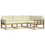 vidaXL Ensemble de canapés d'extérieur 3 Pièces Blanc et crème Polyester