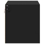 vidaXL Tables de chevet murales avec lumières LED 2 Pièces noir