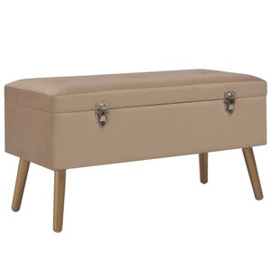Banc banquette avec compartiment de rangement 80 cm beige velours 02_0010726