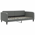 vidaXL Lit de jour avec gigogne et matelas gris foncé 100x200 cm tissu