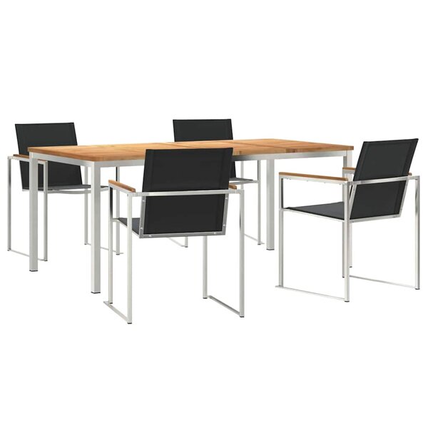 vidaXL Ensemble de salle à manger pour jardin 5 Pièces Marron