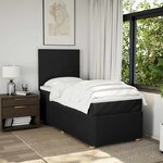 vidaXL Sommier à lattes de lit avec matelas Noir 90x200 cm Tissu