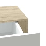 vidaXL Étagère murale à tiroirs Chêne et blanc 60 x 23 5 x 10 cm MDF