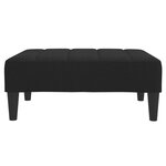 vidaXL Canapé-lit à 2 places avec repose-pied noir tissu
