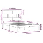 vidaXL Cadre de lit Blanc Bois massif 120x190 cm Petit double
