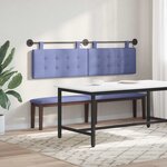 vidaXL Tête de lit suspendue Avec lumière LED Bleu denim Tissu