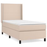 vidaXL Sommier à lattes de lit avec matelas Cappuccino 100x200 cm