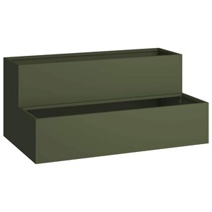 vidaXL Cache-pot de jardin Vert olive 100 x 60 x 45 cm Acier