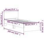 vidaXL Cadre de lit sans matelas avec tête de lit gris béton 90x200 cm