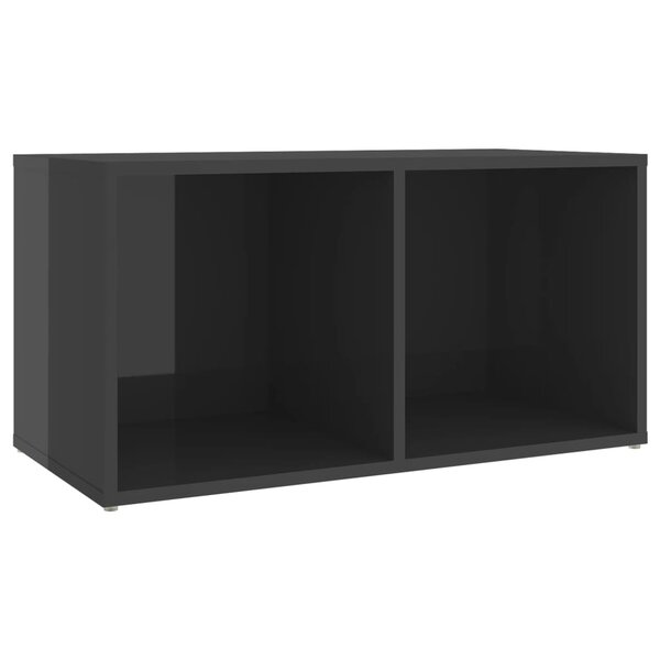 vidaXL Meuble TV gris brillant 72x35x36 5 cm bois d’ingénierie