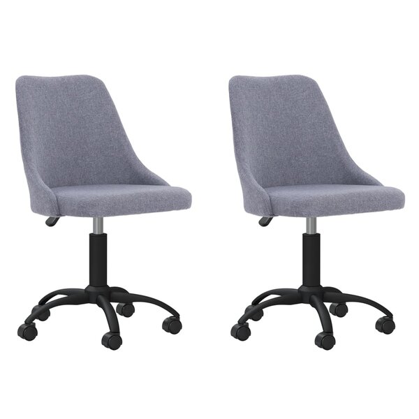 vidaXL Chaises pivotantes à manger lot de 2 gris clair tissu