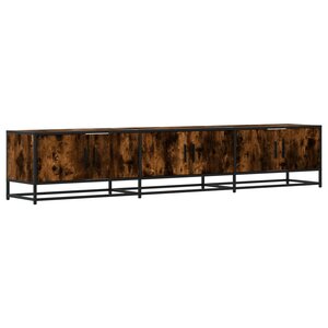 vidaXL Meuble TV chêne fumé 210x35x41 cm bois d'ingénierie