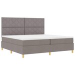 vidaXL Lit à ressorts avec matelas Taupe 200 x 200 cm tissu