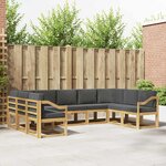 vidaXL Ensemble de canapés d'extérieur 9 Pièces Blanc et anthracite