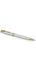 Parker sonnet stylo bille  acier inoxydable  recharge noire pointe moyenne  coffret cadeau