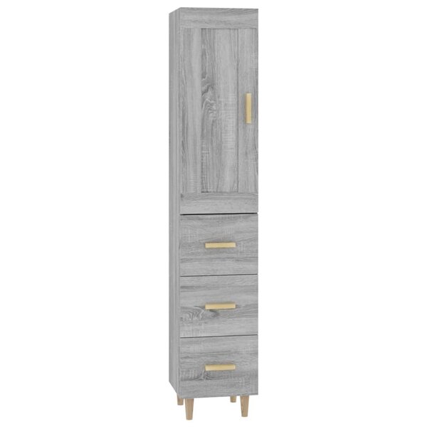 Vidaxl buffet haut sonoma gris 35x34x180 cm bois d'ingénierie