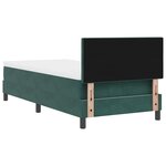 Lit Box Spring vidaXL avec Matelas et LED Vert Foncé 90x200 cm Velours