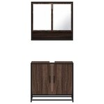 vidaXL Ensemble de meubles de salle de bain 2 Pièces Chêne marron