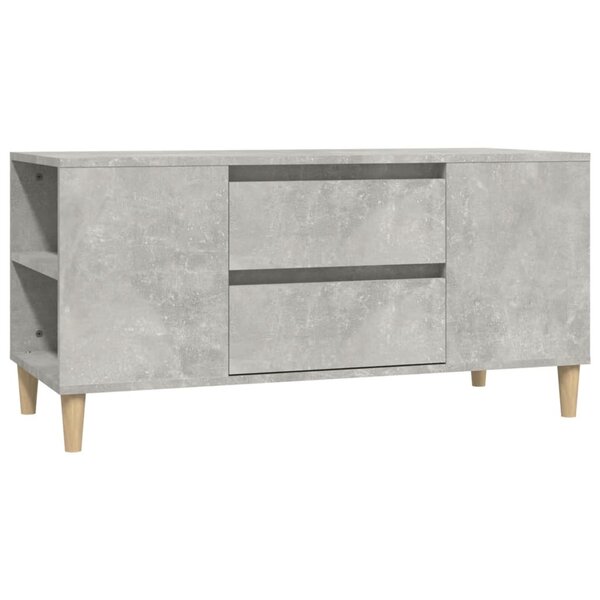 vidaXL Meuble TV Gris béton 102x44 5x50 cm Bois d'ingénierie