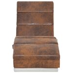 vidaXL Chaise longue de massage Marron Similicuir daim