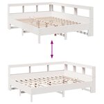 vidaXL Lit bibliothèque sans matelas blanc 135x190 cm bois pin massif