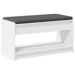 vidaXL Banc d'entrée Blanc 83 x 38 x 45 cm Bois Ingénierie et Tissu
