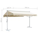 vidaXL Auvent sur pied 500 x 300 cm Crème