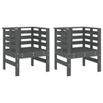vidaXL Chaises de jardin lot de 2 gris 61 5x53x71cm bois de pin massif