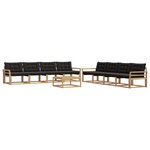 vidaXL Ensemble de canapés d'extérieur 9 pc Blanc et noir