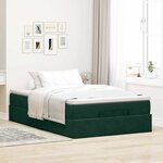 vidaXL Lit ottoman avec matelas vert foncé 120x190 cm velours