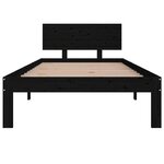 vidaXL Cadre de lit Noir Bois de pin massif 90x200 cm