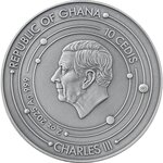 Pièce de monnaie en Argent 10 Cedis g 62.2 (2 oz) Millésime 2025 Solar System JUPITER