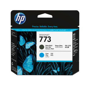 HP HP 773 Matte Black and Cyan Designjet Pr HP 773 original tte d impression noir mat et cyan capacite standard pack de 1