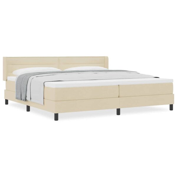 vidaXL Lit boxspring avec matelas avec matelas Crème 200 x 200 cm