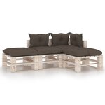 vidaXL Salon palette de jardin 4 Pièces avec coussins bois de pin