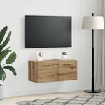 vidaXL Meuble mural Chêne artisan 80 x 36.5 x 35 cm Bois d'ingénierie