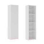 Bibliothèque Loni 160 x 40 cm - blanc  caisson fermé
