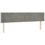 vidaXL Tête de lit avec oreilles Gris clair 163x16x78/88 cm Velours