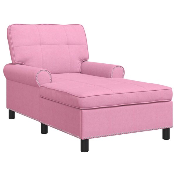 vidaXL Chaise longue avec coussin Rose 91 x 157 x 91 cm tissu