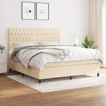 vidaXL Sommier à lattes de lit avec matelas Crème 180x200 cm Tissu